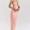 Gianina Sorbet Crepe Halter Maxi Dress