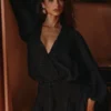 Gianna Black Hand Beaded Georgette Mini Dress – Limited Edition