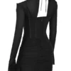 Gianna Black Real Silk Corset Mini Dress