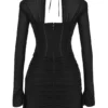 Gianna Black Real Silk Corset Mini Dress
