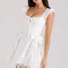 Giglio White Broderie Anglais Frill Mini Dress