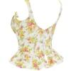 Gigou Royal Rose Print Peplum Cotton Corset