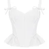 Gigou White Peplum Cotton Corset