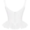 Gigou White Peplum Cotton Corset