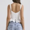 Gigou White Peplum Cotton Corset