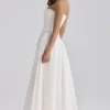 Gina White Cotton Strapless Maxi Dress