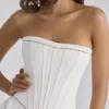 Gina White Cotton Strapless Maxi Dress
