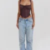 Gini Rich Brown Lace Back Corset