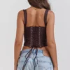 Gini Rich Brown Lace Back Corset