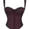 Gini Rich Brown Lace Back Corset