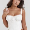 Gini White Lace Back Corset