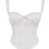 Gini White Lace Back Corset