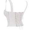 Gini White Lace Back Corset