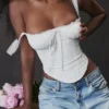 Gini White Lace Back Corset