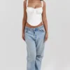 Gini White Lace Back Corset