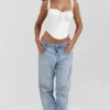 Gini White Lace Back Corset