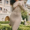 Giovanna Stone Floral Lace Maxi Dress
