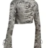 Giulia Pewter Shimmer Velvet Satin Top