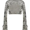Giulia Pewter Shimmer Velvet Satin Top