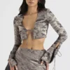 Giulia Pewter Shimmer Velvet Satin Top