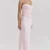 Giuliana Ballerina Pink Satin Maxi Skirt