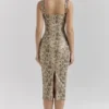 Gracie Snakeskin Print Vegan Leather Midi Dress