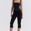 Halima Black Capri Trousers