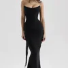 Cassidy Black Mesh Maxi Skirt with Fluted Hem