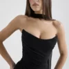 Hallie Black Strapless Corset with Neck Scarf