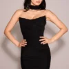 Hallie Black Strapless Corset with Neck Scarf