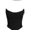Hallie Black Strapless Corset with Neck Scarf