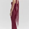 Hallie Cabernet Strapless Corset with Neck Scarf