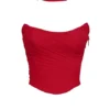 Hallie Holly Red Strapless Corset Top with Detachable Neck Scarf
