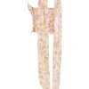 Hallie Honeyflower Print Strapless Corset With Neck Scarf