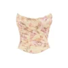 Hallie Honeyflower Print Strapless Corset With Neck Scarf