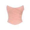 Hallie Peach Strapless Corset With Neck Scarf