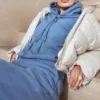 Halo Azure Cotton Fleece-Back Oversized Hoodie