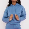 Halo Azure Cotton Fleece-Back Oversized Hoodie