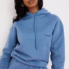 Halo Azure Cotton Fleece-Back Oversized Hoodie