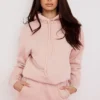 Halo Blush Cotton Fleece-Back Oversized Hoodie