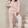 Halo Blush Cotton Fleece-Back Oversized Hoodie