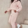 Halo Blush Cotton Fleece-Back Oversized Hoodie