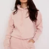 Halo Blush Cotton Fleece-Back Oversized Hoodie