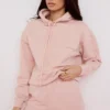 Halo Blush Cotton Fleece-Back Oversized Hoodie