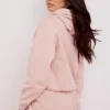 Halo Blush Cotton Fleece-Back Oversized Hoodie