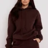 Halo Chocolate Cotton Fleece-Back Oversized Hoodie