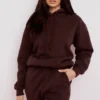 Halo Chocolate Cotton Fleece-Back Oversized Hoodie