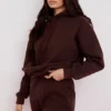 Halo Chocolate Cotton Fleece-Back Oversized Hoodie