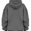 Halo Dark Grey Cotton Fleece-Back Oversized Hoodie