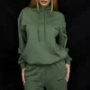 Halo Moss Cotton Fleece-Back Oversized Hoodie